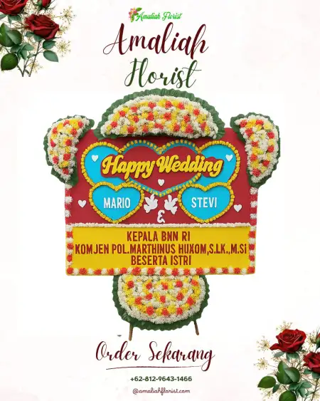 Papan Bunga Pernikahan Denok